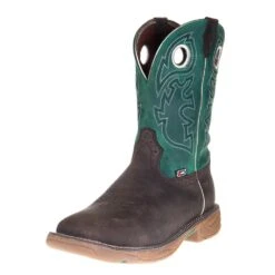 Justin Boot Company Men's H20 Rush Brown 11in. Green Top Soft Toe Work Boot