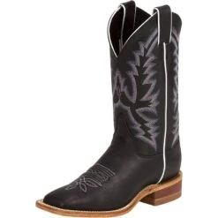 Justin Boots Women's Justin Bent Rail Black Burnished Calf Cowgirl Boots