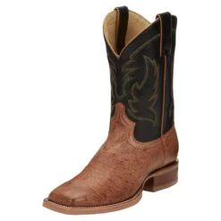 Justin Boots Men's Vintage Cognac Smooth Ostrich Cowboy Boot