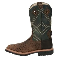 Justin Boots Men's Stampede Hybred Dalhart Brown Ostrich Print Nano Composite Waterproof Work Boot