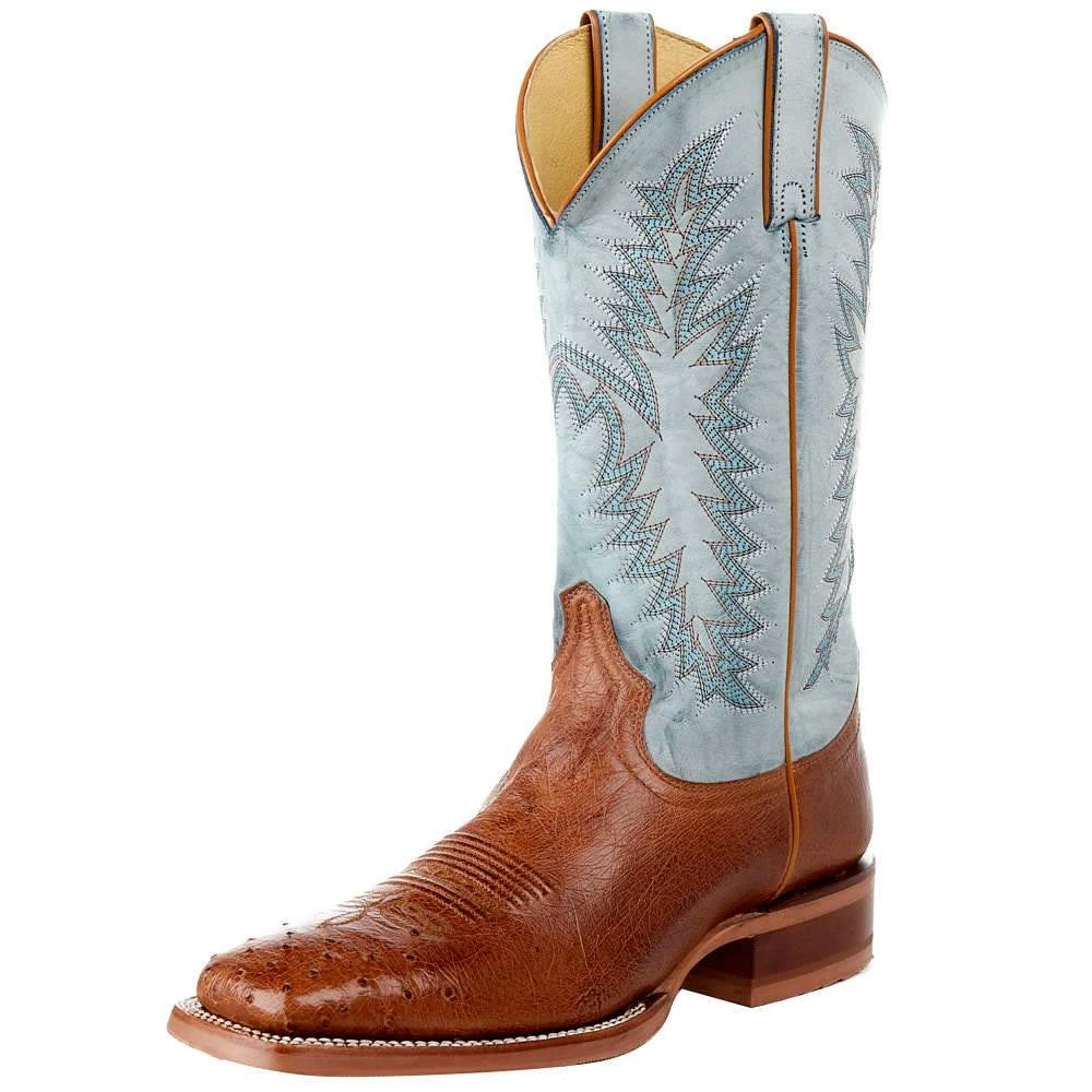 Justin Boots Men's NRS Exclusive Vintage Cognac Smooth Ostrich Cowboy Boot
