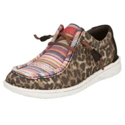 Justin Boots Women's Hazer Leopard And Aztec Print Lace Up Casual Shoe