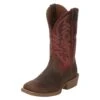 Justin Boots Men`s Syrup Brown Water Buffalo 12 In Chili Pepper Red Top Cowboy Boot