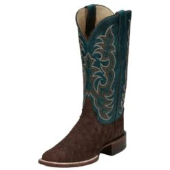 Justin Boots Women`s AQHA Cowgal Cigar Full Quill Ostrich 13 In Boot