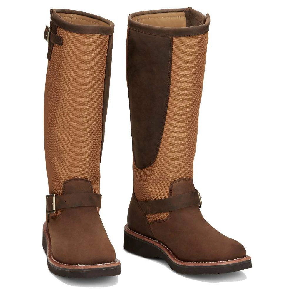Justin Boots Women's Cottonwood Hickory Brown Square Toe 17in Tall Snake Boot