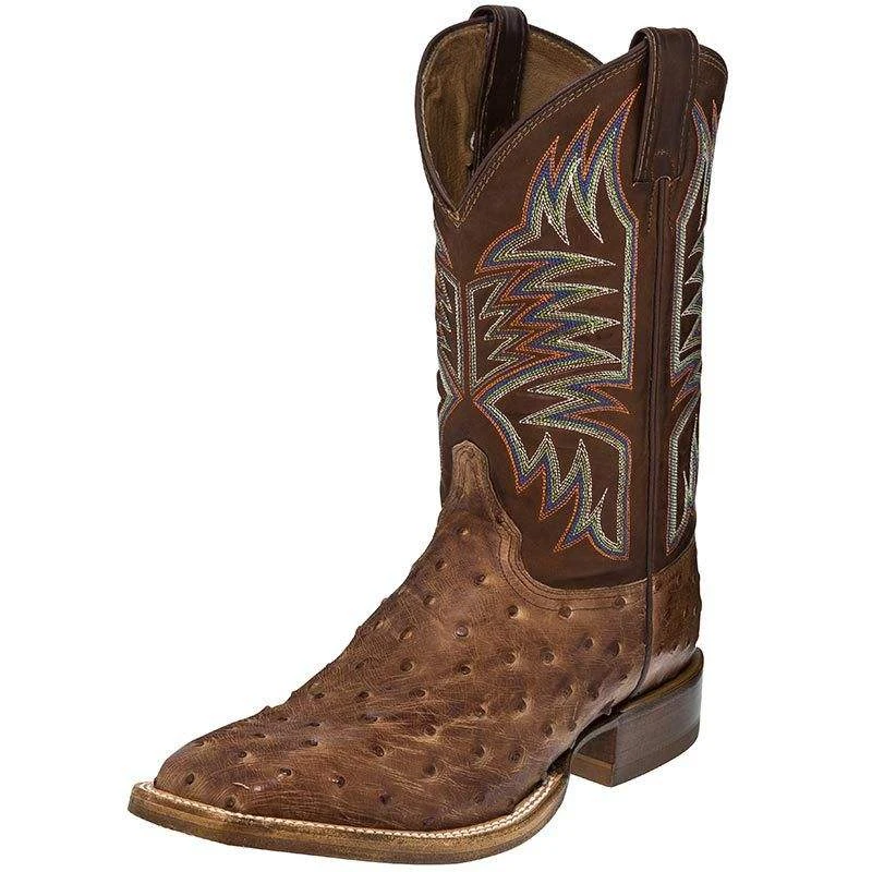 Justin Boots Vintage Dark Brown FQ Ostrich-11in Brown