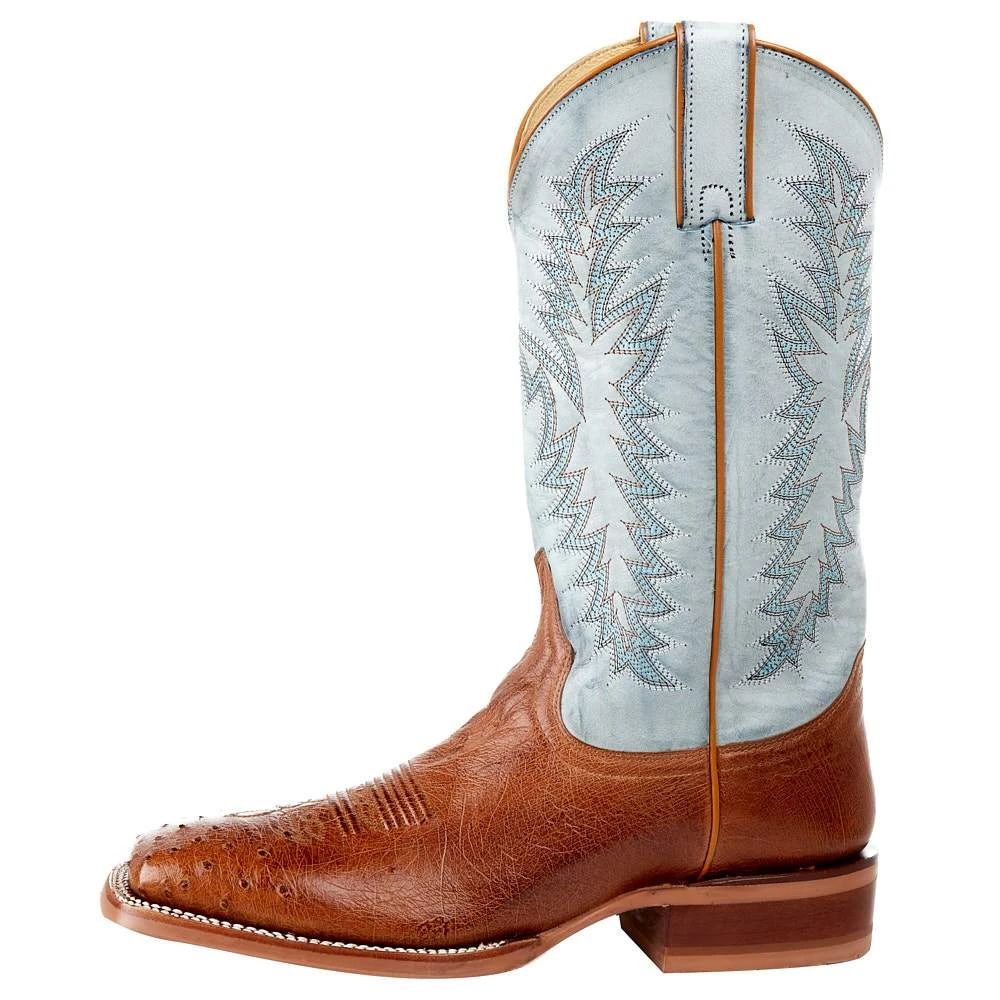Justin Boots Men's NRS Exclusive Vintage Cognac Smooth Ostrich Cowboy Boot - Image 4