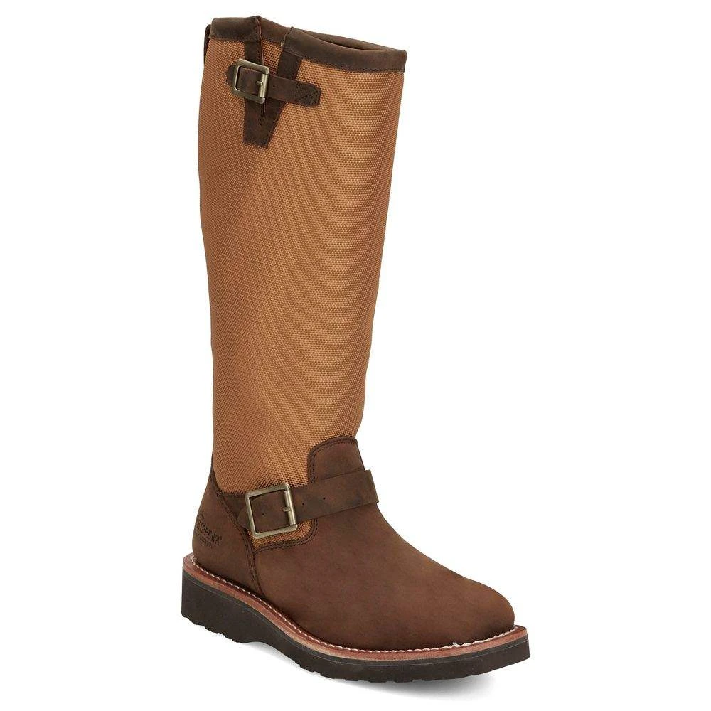 Justin Boots Women's Cottonwood Hickory Brown Square Toe 17in Tall Snake Boot - Image 3