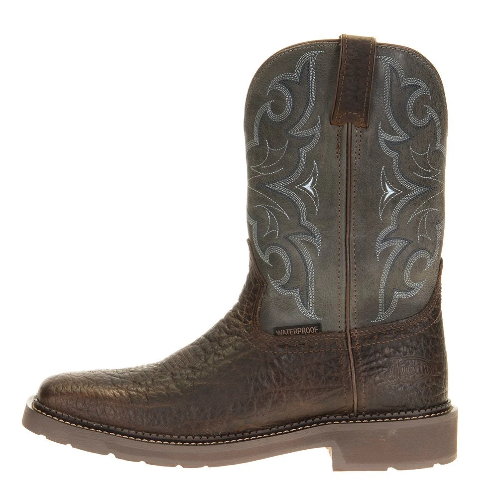 Justin Boots Men's Stampede H20 Amarillo 11in. Slate Embossed Top Soft Toe Work Boot - Image 3